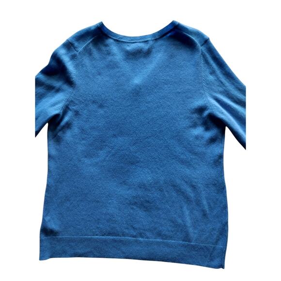 Tahari Women's Blue 100% 2-PLY Cashmere V-Neck Long Sleeve Sweater Size XL - Picture 6 of 11